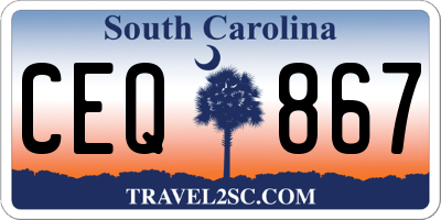 SC license plate CEQ867