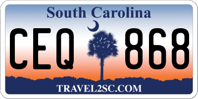 SC license plate CEQ868