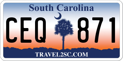 SC license plate CEQ871