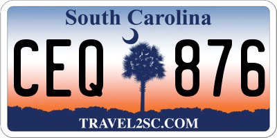SC license plate CEQ876