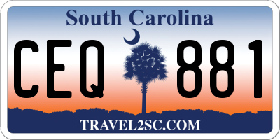 SC license plate CEQ881