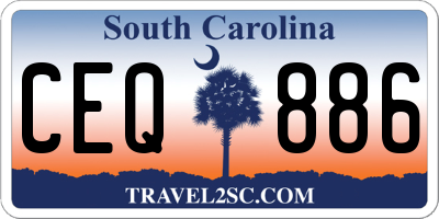 SC license plate CEQ886
