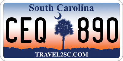 SC license plate CEQ890
