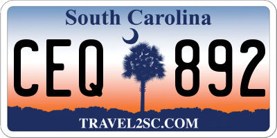 SC license plate CEQ892