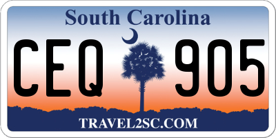 SC license plate CEQ905