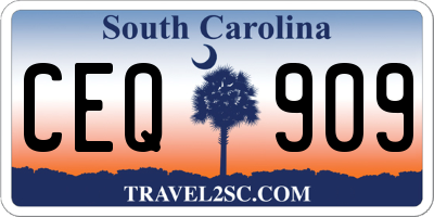 SC license plate CEQ909
