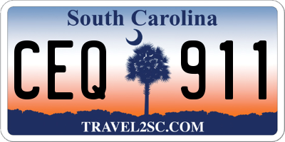 SC license plate CEQ911