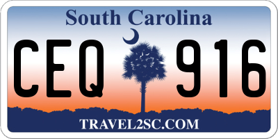 SC license plate CEQ916