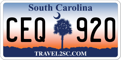 SC license plate CEQ920