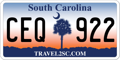 SC license plate CEQ922