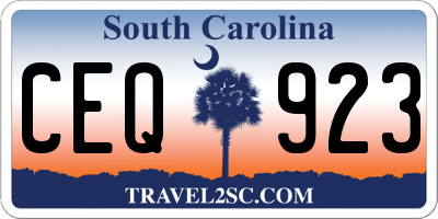 SC license plate CEQ923