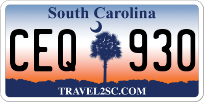 SC license plate CEQ930