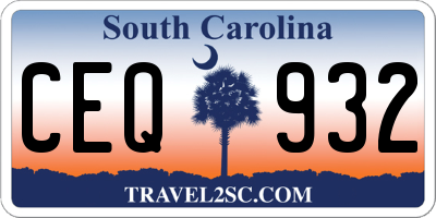 SC license plate CEQ932