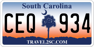 SC license plate CEQ934