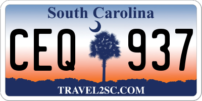 SC license plate CEQ937