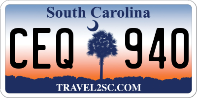 SC license plate CEQ940