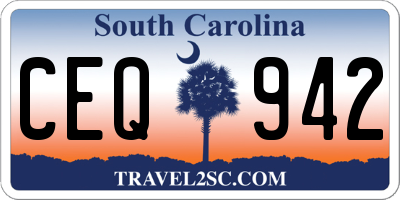 SC license plate CEQ942