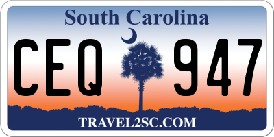 SC license plate CEQ947