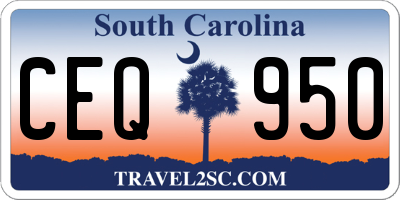 SC license plate CEQ950