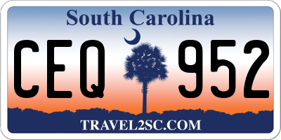 SC license plate CEQ952
