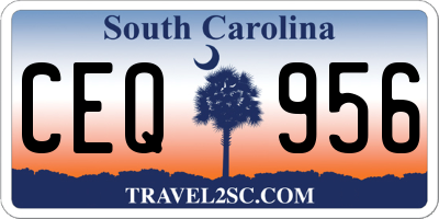 SC license plate CEQ956