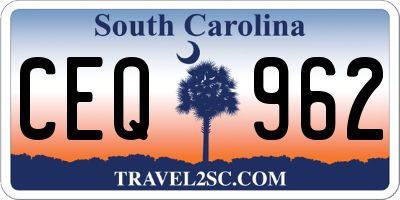 SC license plate CEQ962