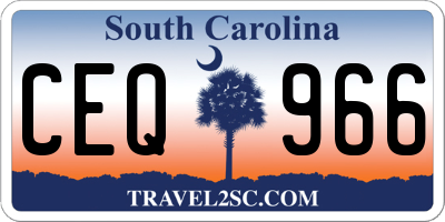 SC license plate CEQ966