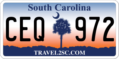 SC license plate CEQ972