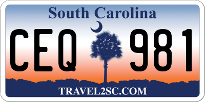 SC license plate CEQ981