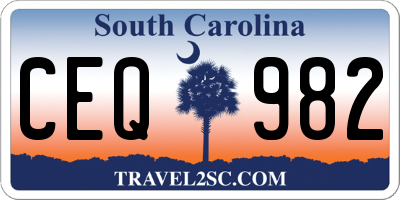 SC license plate CEQ982