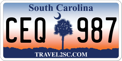 SC license plate CEQ987