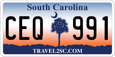 SC license plate CEQ991