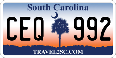 SC license plate CEQ992