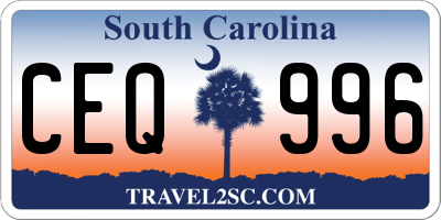 SC license plate CEQ996
