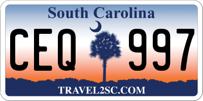 SC license plate CEQ997
