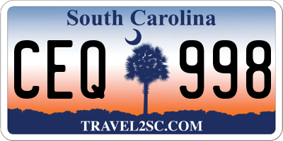 SC license plate CEQ998