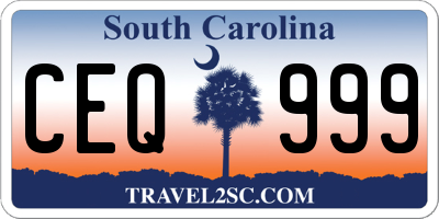 SC license plate CEQ999