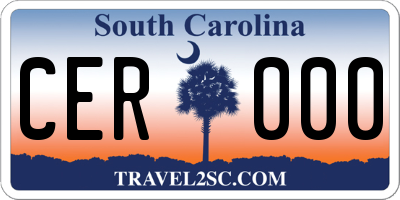SC license plate CER000