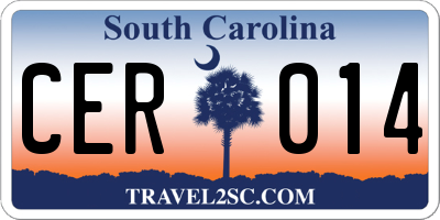 SC license plate CER014
