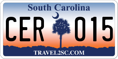 SC license plate CER015