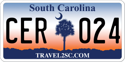 SC license plate CER024