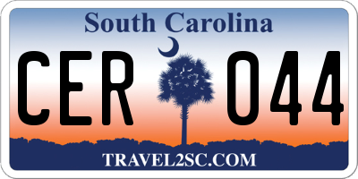 SC license plate CER044