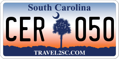 SC license plate CER050