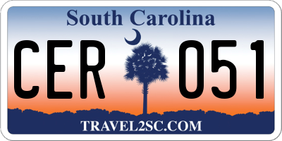 SC license plate CER051