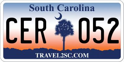 SC license plate CER052