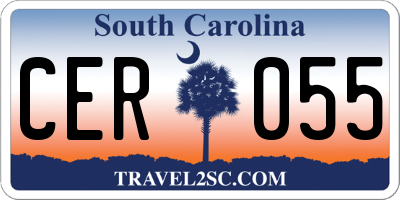 SC license plate CER055