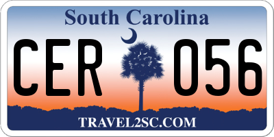SC license plate CER056