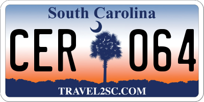 SC license plate CER064