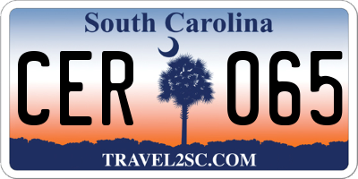 SC license plate CER065