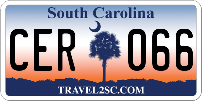 SC license plate CER066
